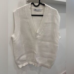Zara white wool Vest